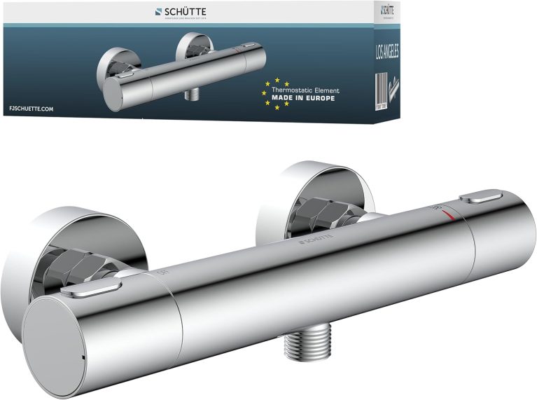 Schütte Los Angeles - Mitigeur Douche Thermostatique 2 Sorties | Chromé, laiton massif, protection anti-brûlure 38°C, raccord 1/2