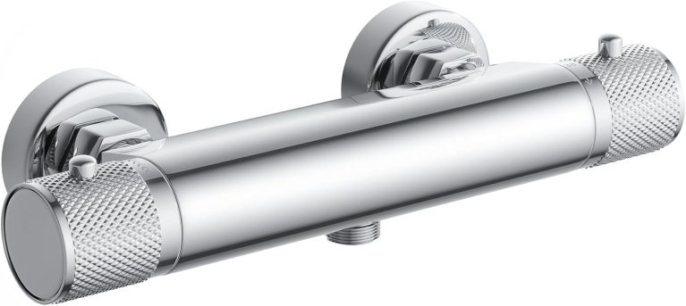 Mitigeur de Douche Thermostatique MENDIO, Robinet de douche Thermostatique avec arrêt de sécurité à 38°C, Chromé