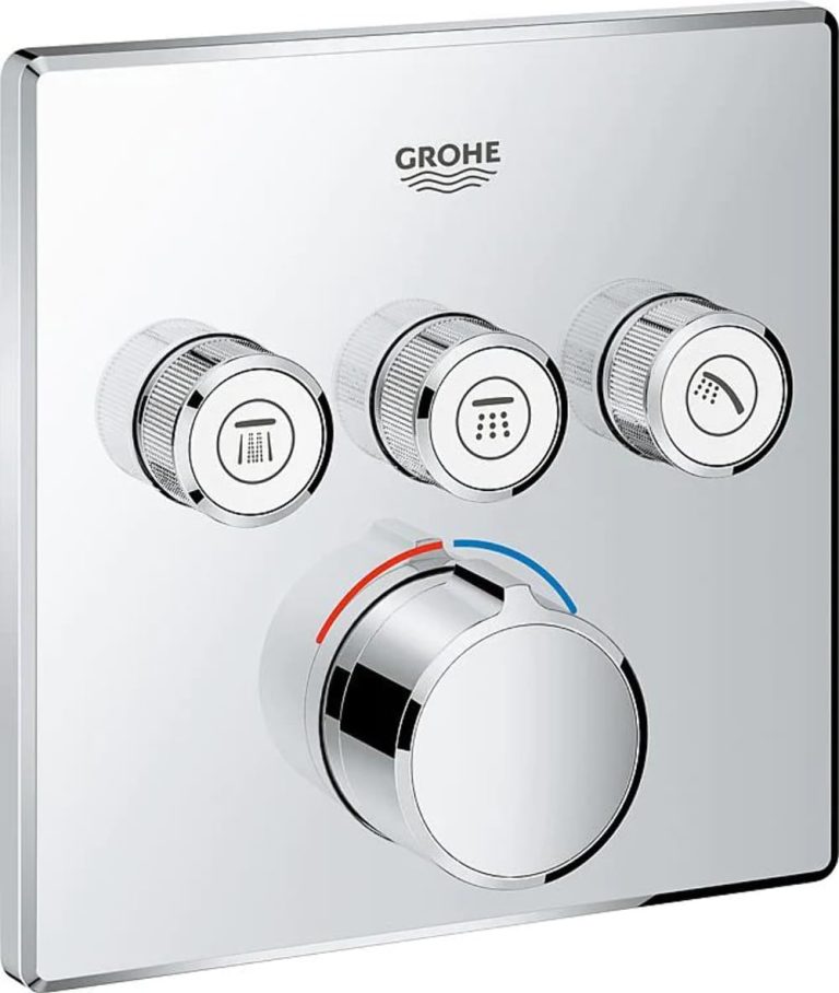 GROHE SmartControl Mitigeur encastrés 3 sorties, Forme carrée, Chrome, 29149000